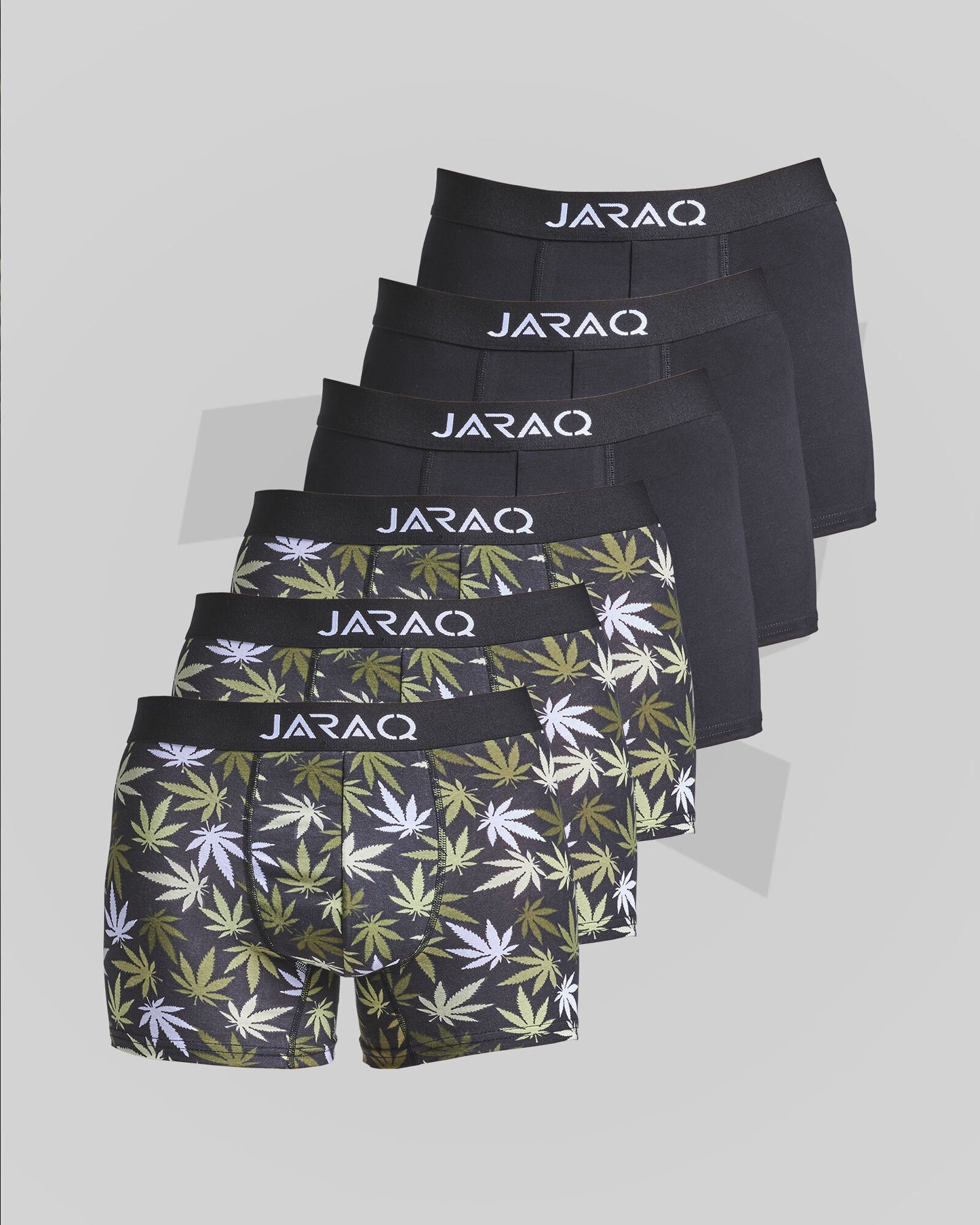 Herren Baumwolle Boxershorts Schwarz Hanf